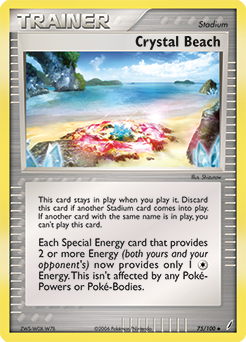 Uncommon Pokémon card Crystal Beach 75/100 from Ex Crystal Guardians expansion