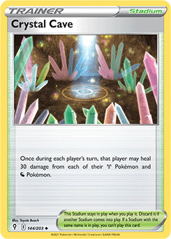 Uncommon Pokémon card Crystal Cave 144/203 from Evolving Skies expansion