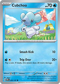 Cubchoo 53/197 Pokémon card from Obsidian Flames for sale at best price