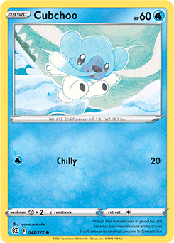 Common Pokémon card Cubchoo 042/172 from Brilliant Stars expansion