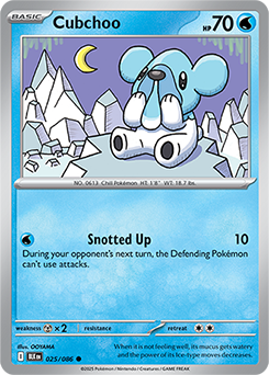 Common Pokémon card Cubchoo 25/86 from Black Bolt expansion