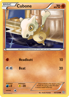 Common Pokémon card Cubone 60/124 from Dragons Exalted expansion