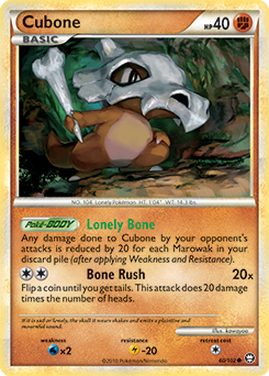 Common Pokémon card Cubone 60/102 from Triumphant expansion