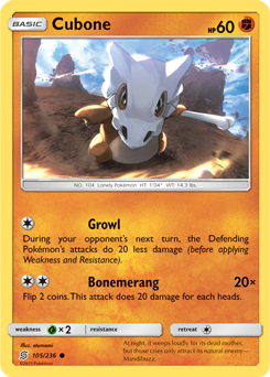 Cubone 105/236 Pokémon card from Unified Minds for sale at best price