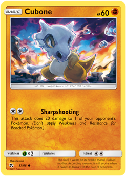 Cubone 37/68 Pokémon card from Hidden Fates for sale at best price