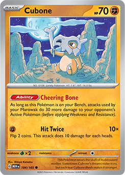 Cubone 104/165 Pokémon card from 151 for sale at best price