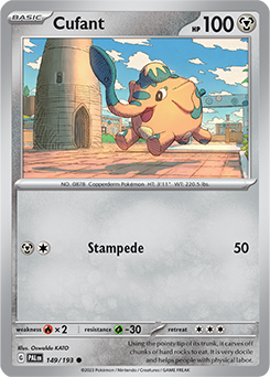 Common Pokémon card Cufant 149/193 from Paldea Evolved expansion