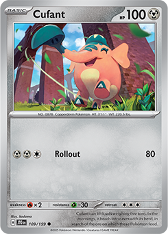 Common Pokémon card Cufant 109/159 from Journey Together expansion