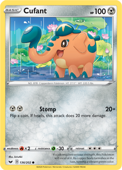 Cufant 136/202 Pokémon card from Sword & Shield for sale at best price