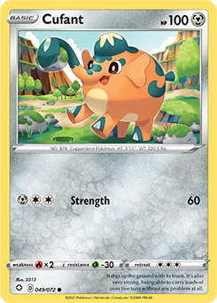 Common Pokémon card Cufant 049/072 from Shining Fates expansion