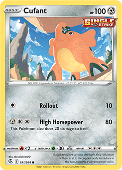 Common Pokémon card Cufant 191/264 from Fusion Strike expansion