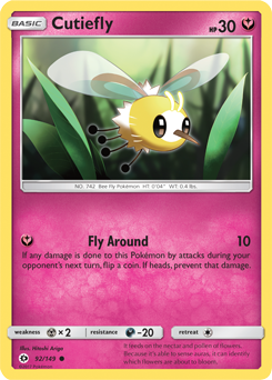 Cutiefly 92/149 Pokémon card from Sun & Moon for sale at best price