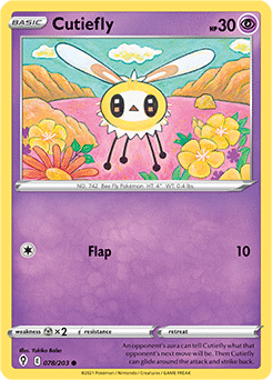 Common Pokémon card Cutiefly 78/203 from Evolving Skies expansion