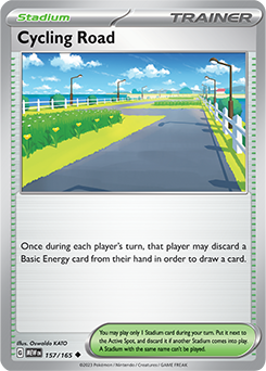 Uncommon Pokémon card Cycling Road 157/165 from 151 expansion