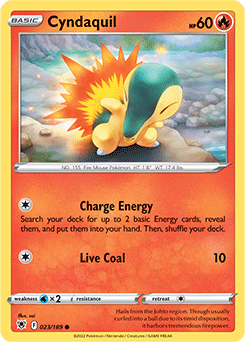 Common Pokémon card Cyndaquil 023/189 from Astral Radiance expansion