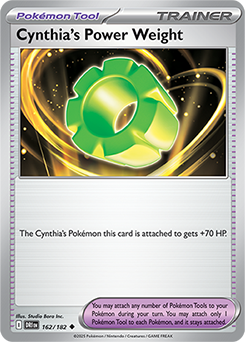 Uncommon Pokémon card Cynthia's Power Weight 162/182 from Destined Rivals expansion