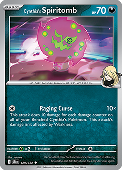 Uncommon Pokémon card Cynthia's Spiritomb 129/182 from Destined Rivals expansion
