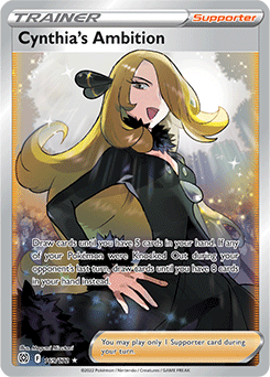 Full Art Trainer Pokémon card Cynthia's Ambition 169/172 from Brilliant Stars expansion