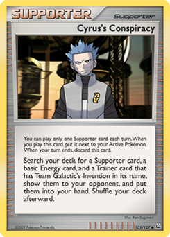 Uncommon Pokémon card Cyrus's Conspiracy 105/127 from Platinuim expansion