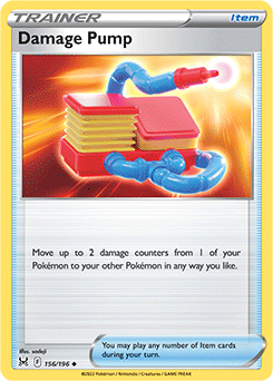 Uncommon Pokémon card Damage Pump 156/196 from Lost Origin expansion