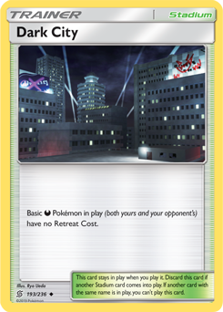 Uncommon Pokémon card Dark City 193/236 from Unified Minds expansion