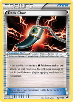Dark Claw 92/108 Pokémon card from Dark Explorers for sale at best price
