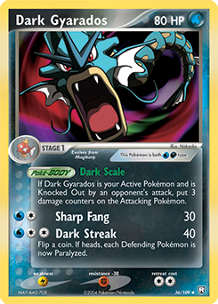 Carte Pokémon Peu commune Dark Gyarados 36/109 de la série Ex Team Rocket Returns