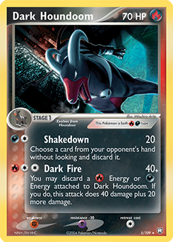 Rare Holo Pokémon card Dark Houndoom 5/109 from Ex Team Rocket Returns expansion