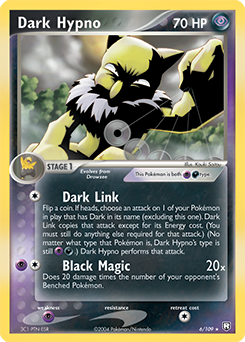 Rare Holo Pokémon card Dark Hypno 6/109 from Ex Team Rocket Returns expansion