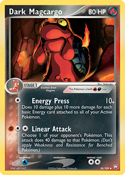 Carte Pokémon Peu commune Dark Magcargo 38/109 de la série Ex Team Rocket Returns