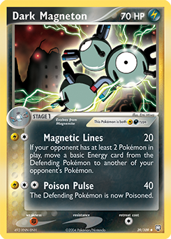 Carte Pokémon Peu commune Dark Magneton 39/109 de la série Ex Team Rocket Returns
