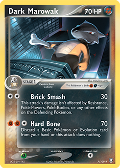 Rare Holo Pokémon card Dark Marowak 7/109 from Ex Team Rocket Returns expansion