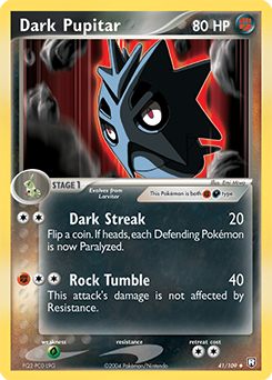 Carte Pokémon Peu commune Dark Pupitar 41/109 de la série Ex Team Rocket Returns