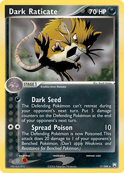 Carte Pokémon Rare Dark Raticate 17/109 de la série Ex Team Rocket Returns