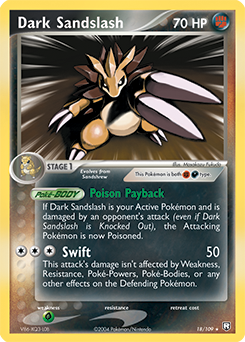 Carte Pokémon Rare Dark Sandslash 18/109 de la série Ex Team Rocket Returns