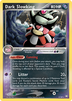 Carte Pokémon Holographique Rare Dark Slowking 9/109 de la série Ex Team Rocket Returns