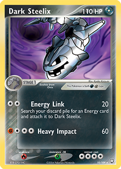 Carte Pokémon Holographique Rare Dark Steelix 10/109 de la série Ex Team Rocket Returns
