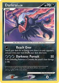 Rare holo Pokémon card Darkrai 3/106 from Great Encounters expansion