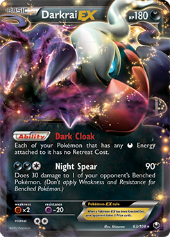 Pokémon EX Pokémon card Darkrai EX 63/108 from Dark Explorers expansion
