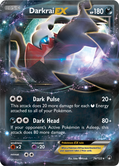 Pokémon EX Pokémon card Darkrai EX 74/122 from Breakpoint expansion
