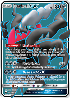 Full Art Pokémon Pokémon card Darkrai GX 139/147 from Burning Shadows expansion