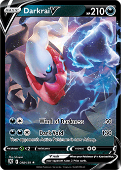 Ultra rare V Pokémon card Darkrai V 098/189 from Astral Radiance expansion