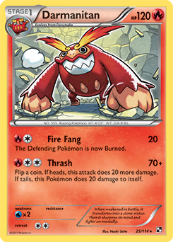 Rare Pokémon card Darmanitan 25/114 from Black & White expansion