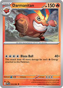 Uncommon Pokémon card Darmanitan 16/94 from Phantasmal Flames expansion