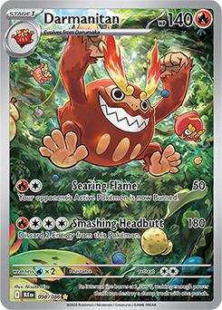 Illustration rare Pokémon card Darmanitan 98/86 from Black Bolt expansion