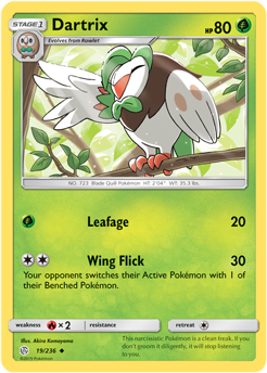 Dartrix 19/236 Pokémon card from Cosmic Eclipse for sale at best price