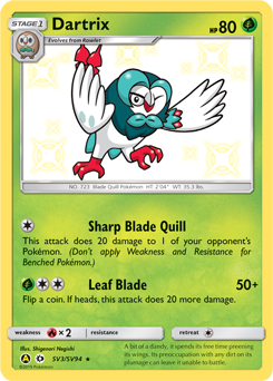 Shining Pokémon Pokémon card Dartrix SV3/SV94 from Hidden Fates expansion
