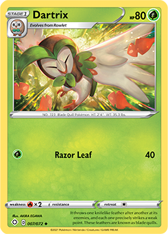 Dartrix 007/072 Pokémon card from Shining Fates for sale at best price
