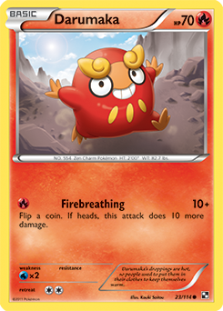 Common Pokémon card Darumaka 23/114 from Black & White expansion