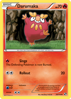 Uncommon Pokémon card Darumaka 24/114 from Black & White expansion